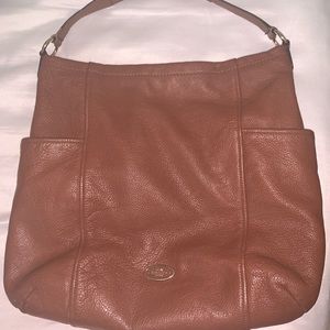 Coach Pebble Leather bag tote cogniac brown